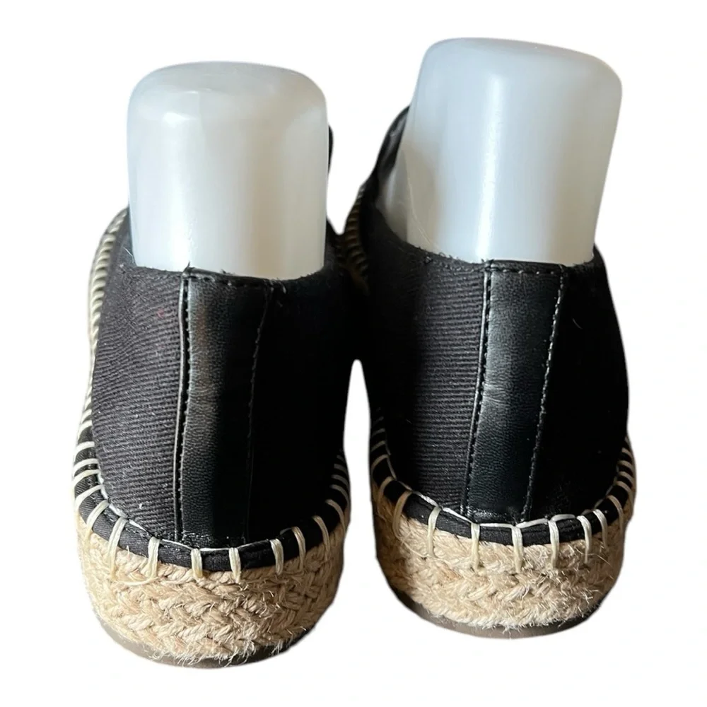 Joie Cara Black Flat Canvas Espadrille Shoes - Size 8M
